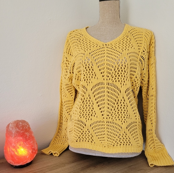 CROCHET STYLE LONG SLEEVE PULLOVER - Picture 3 of 3